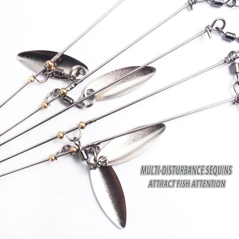 KULPORT Alabama Rig for Bass Fishing - 6PCS Umbrella A-Rig Lure with 4 Willow Leaf Blades, Freshwater/Saltwater Swimbait for Trout, Perch, Walleye - Image 4